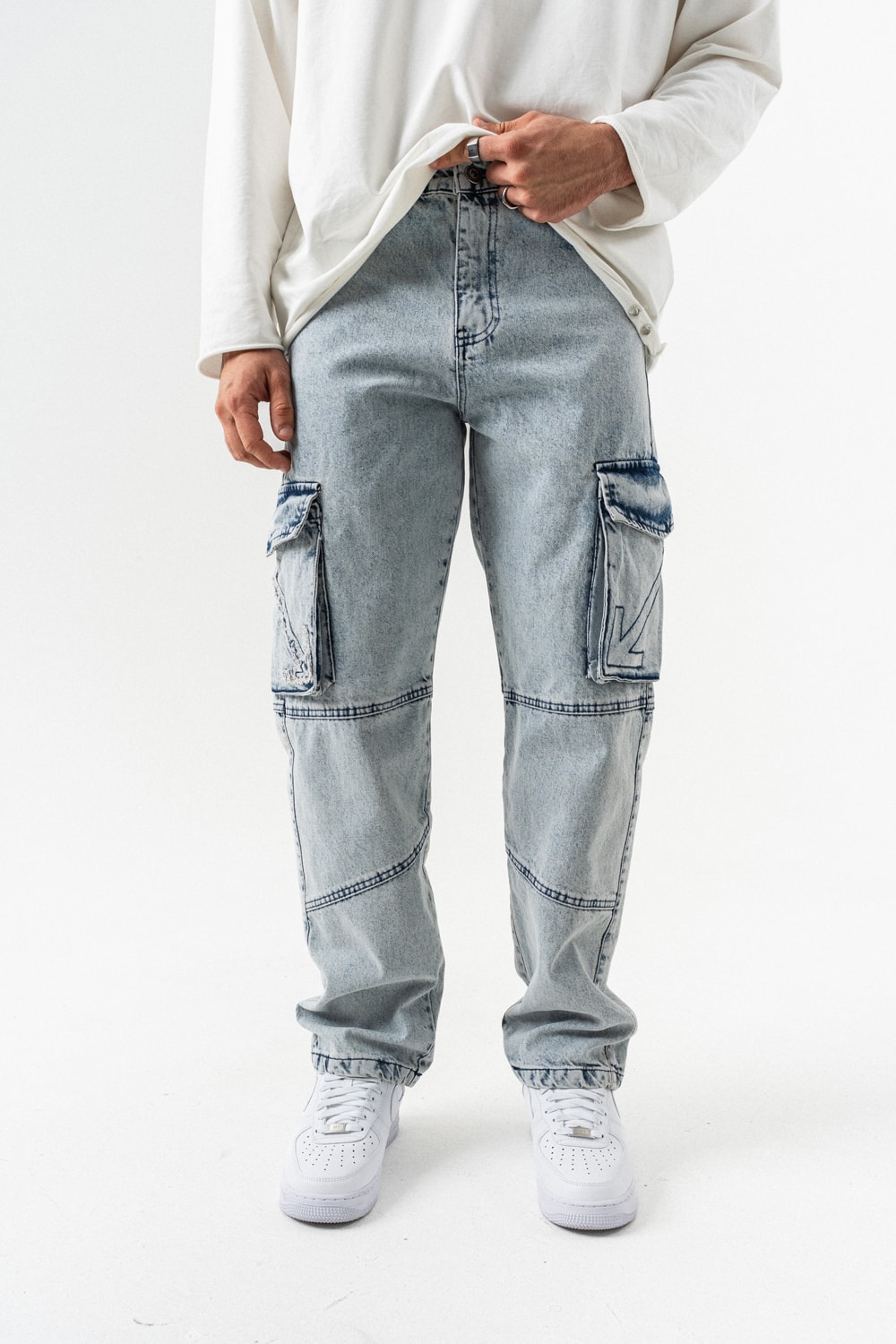 Groovex Cep Detaylı Baggy Jean Pantolon