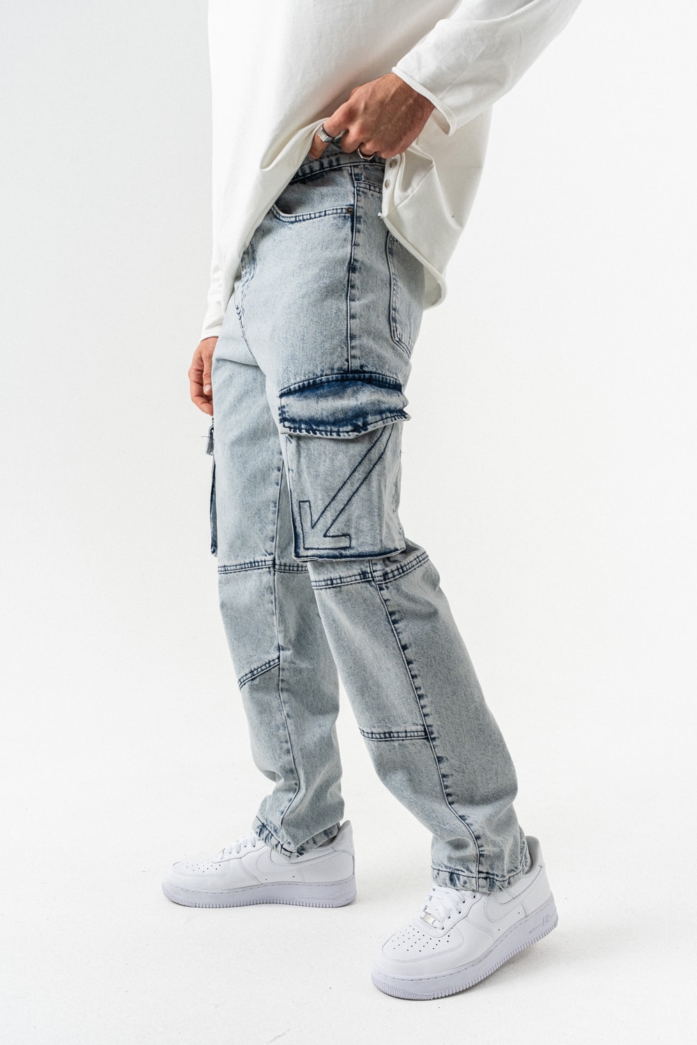 Groovex Cep Detaylı Baggy Jean Pantolon