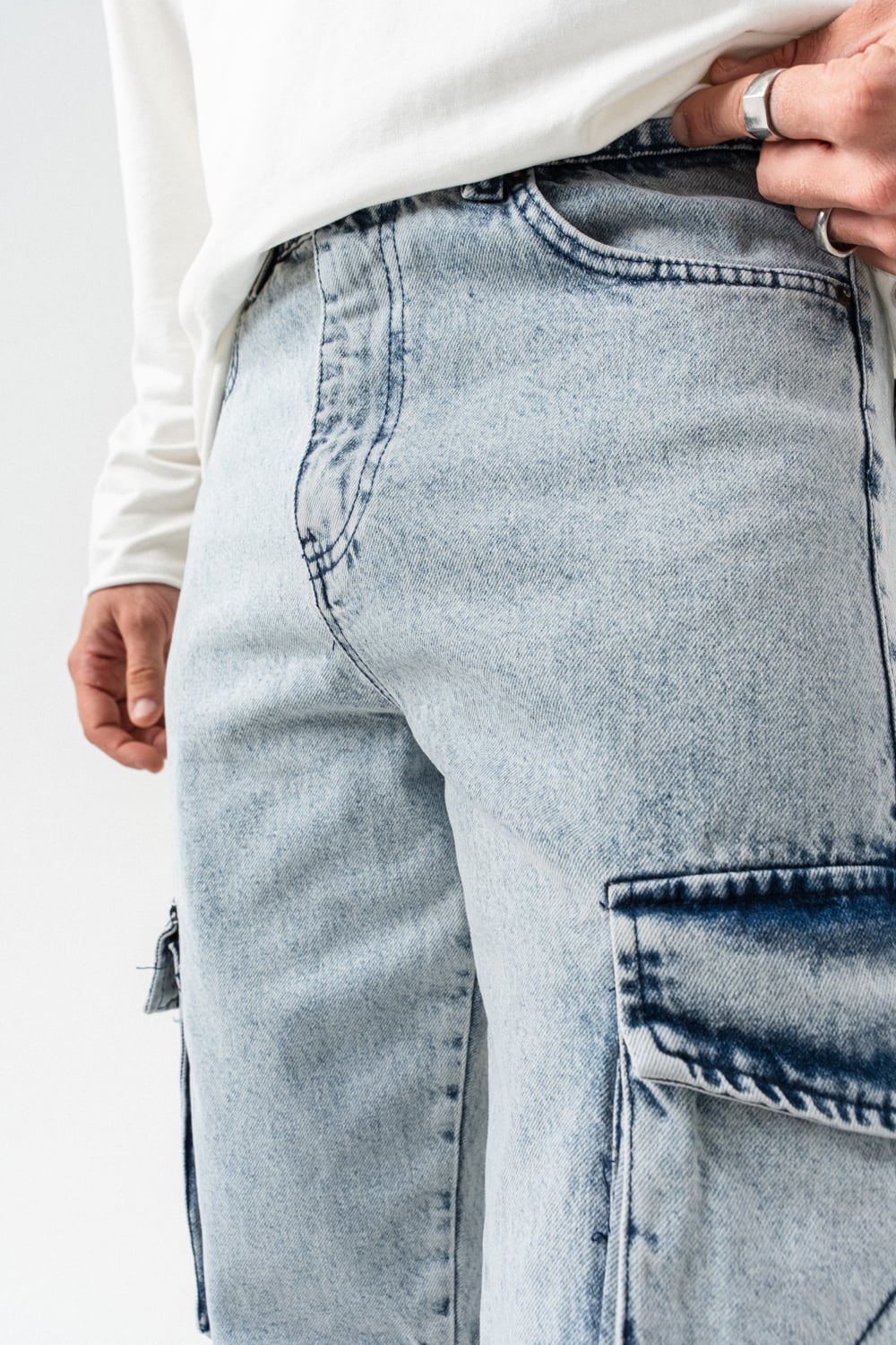 Groovex Cep Detaylı Baggy Jean Pantolon