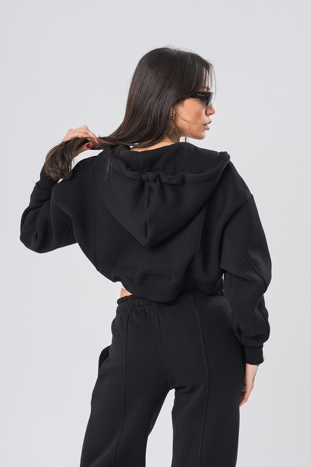 Actual Dahili Krop Detaylı Kapüşonlu Kadın Sweatshirt