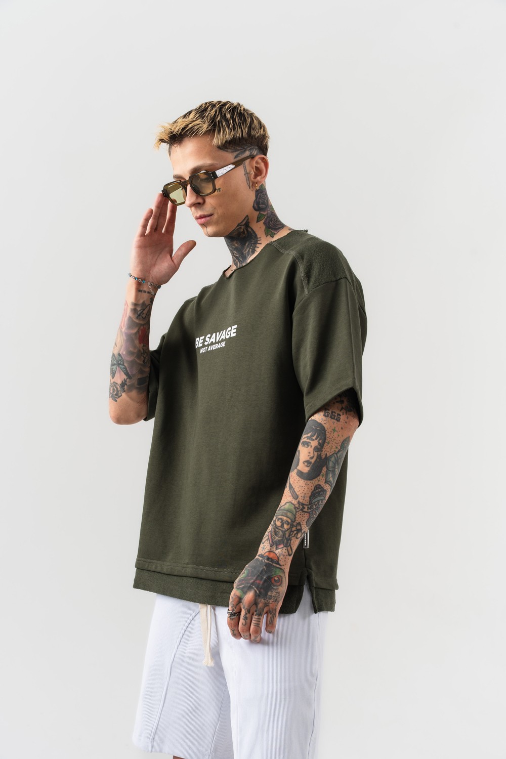 Be Savage Oversize T-shirt - Haki