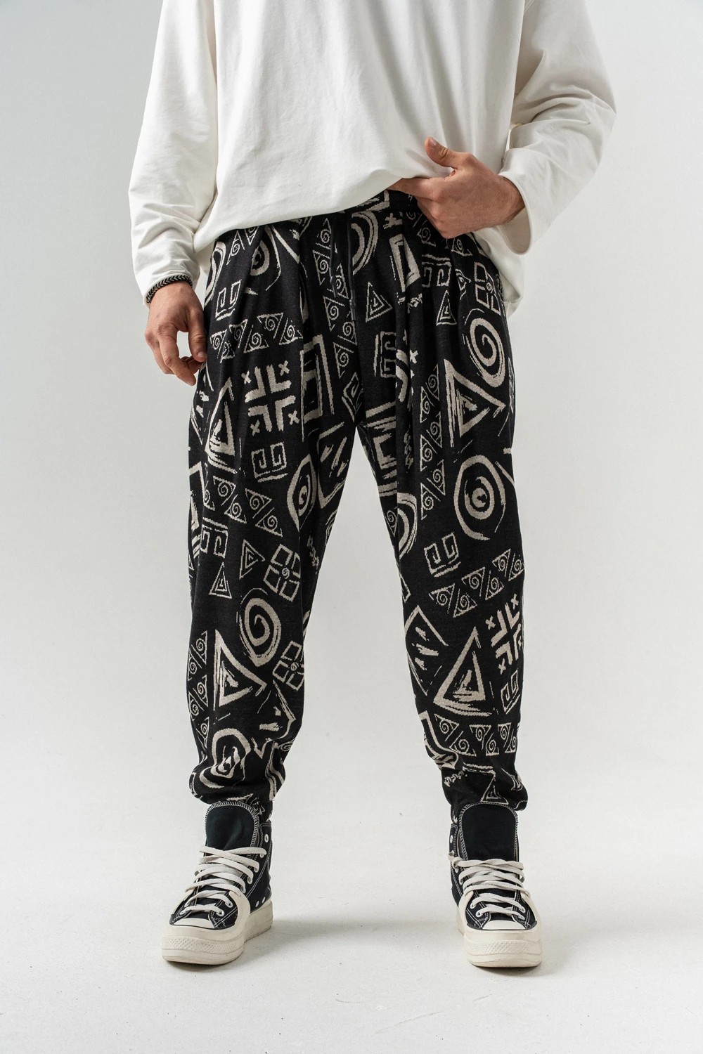 Shape Bel ve Paça Lastikli Pileli Şalvar