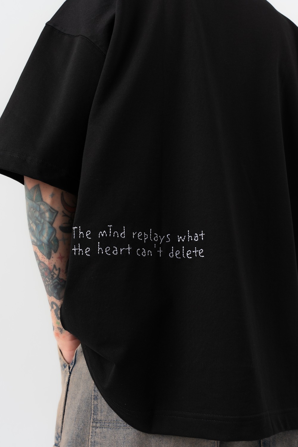 Heart Stitch Nakış Detay Oversize T-shirt