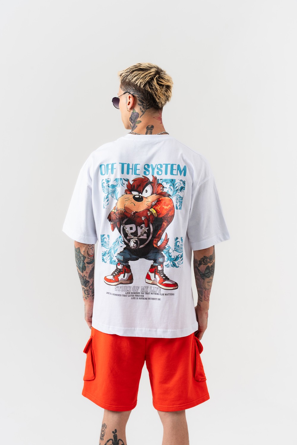 Taz Sırt Baskılı Oversize T-shirt