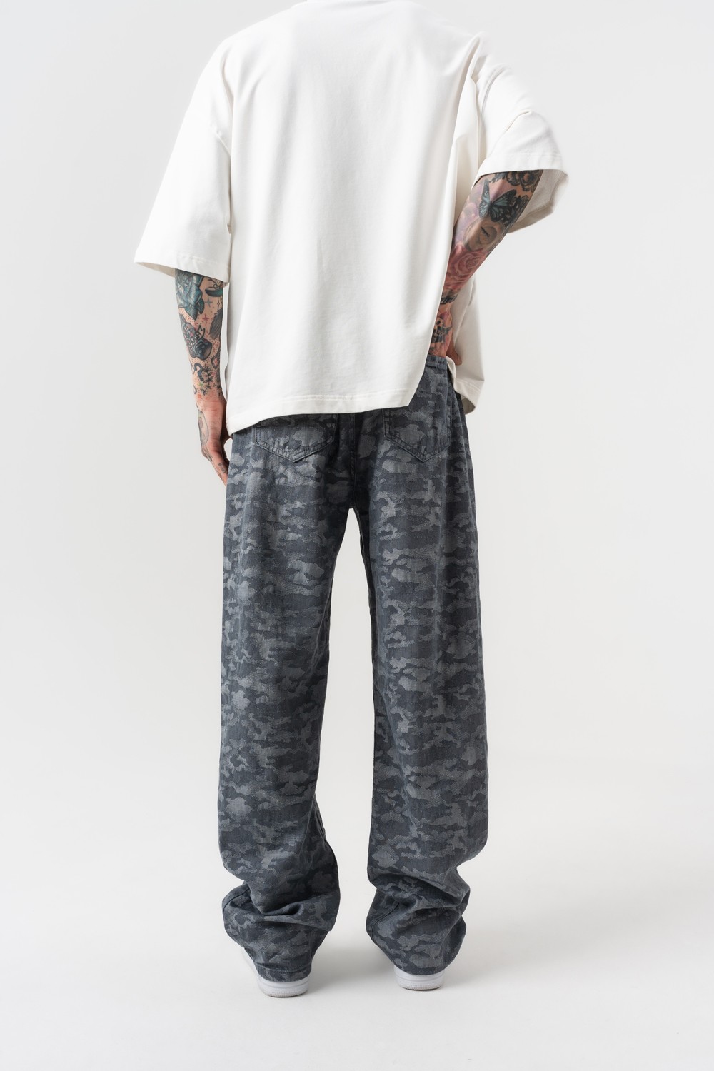 Cloud Nakış Detaylı Jean Baggy Pantolon