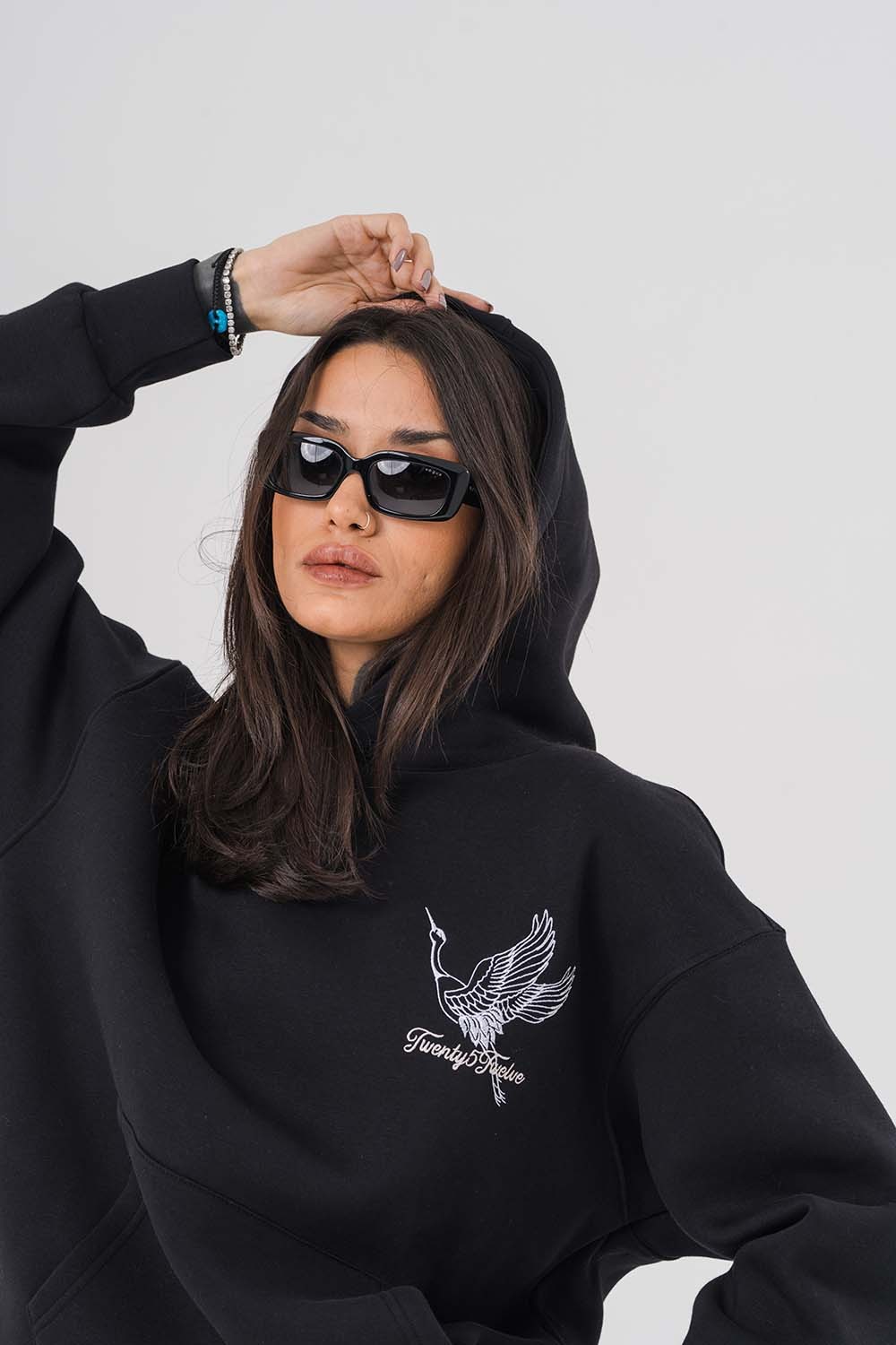 Fly Nakış Detaylı Kapüşonlu Sweatshirt