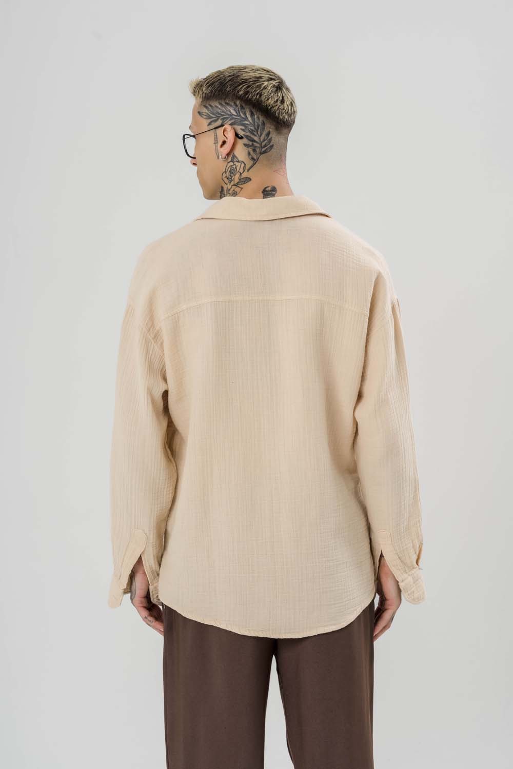 Raffaele Oversize Müslin Keten Gömlek