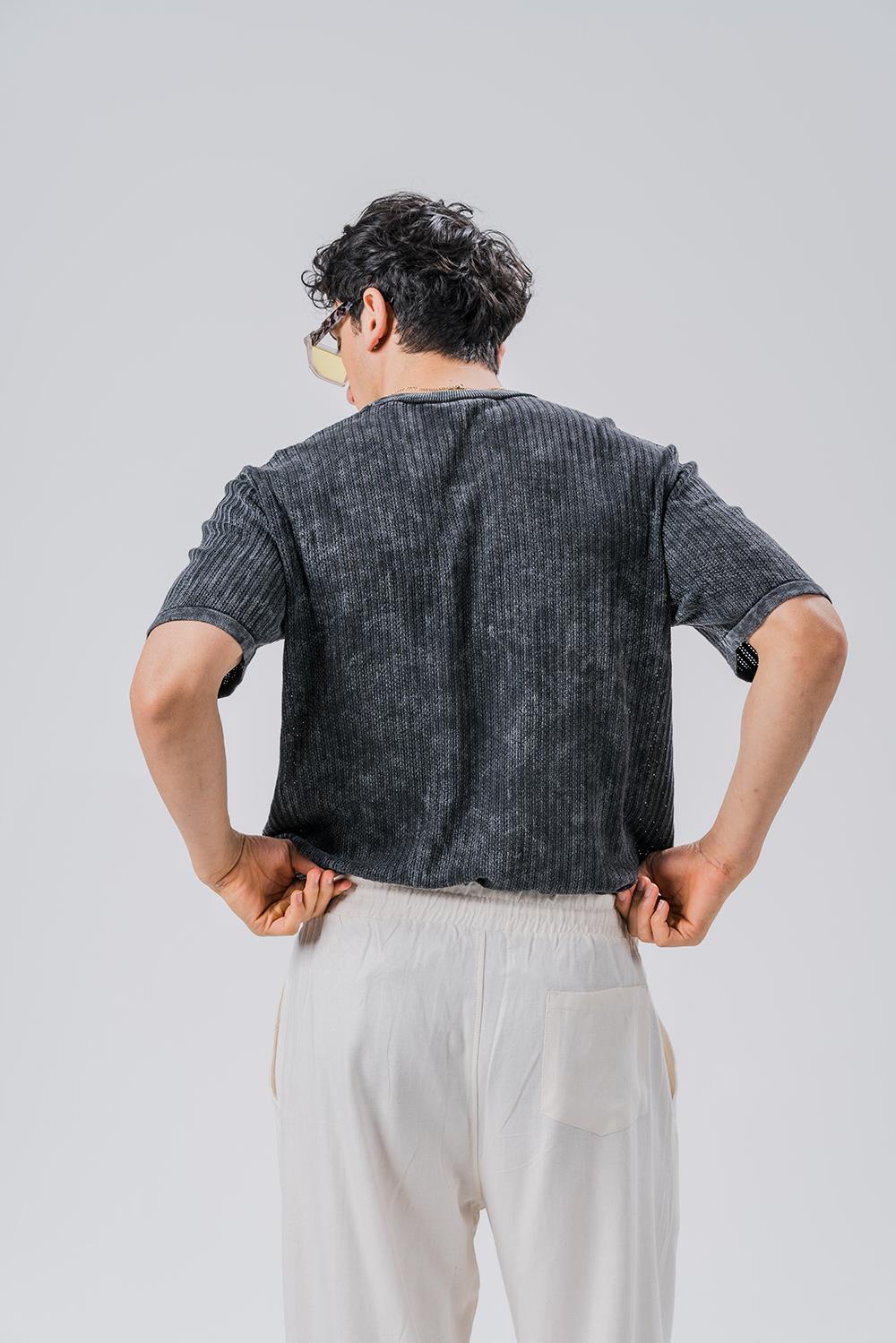 Paolo  Yıkamalı Örme Triko T-shirt