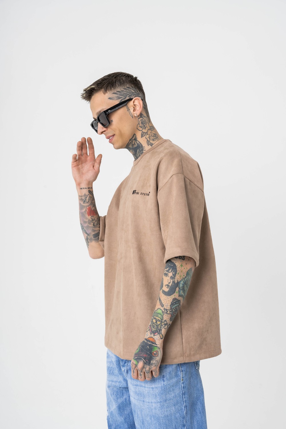 9Village Süet Oversize T-shirt