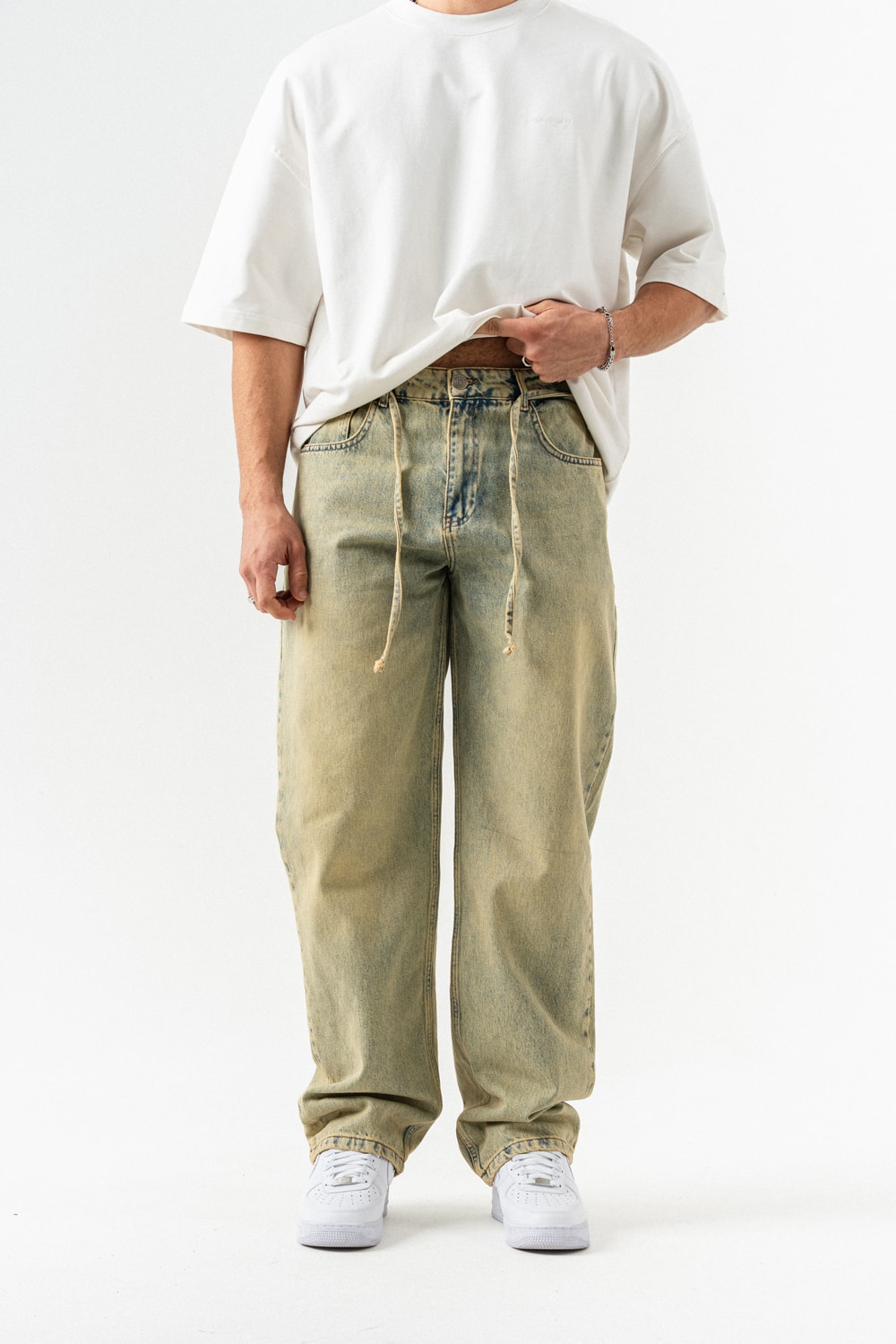 Basegrain Yıkamlı Baggy Jean Pantolon