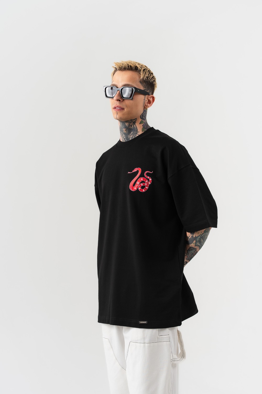Snake Nakış Detaylı Oversize T-shirt