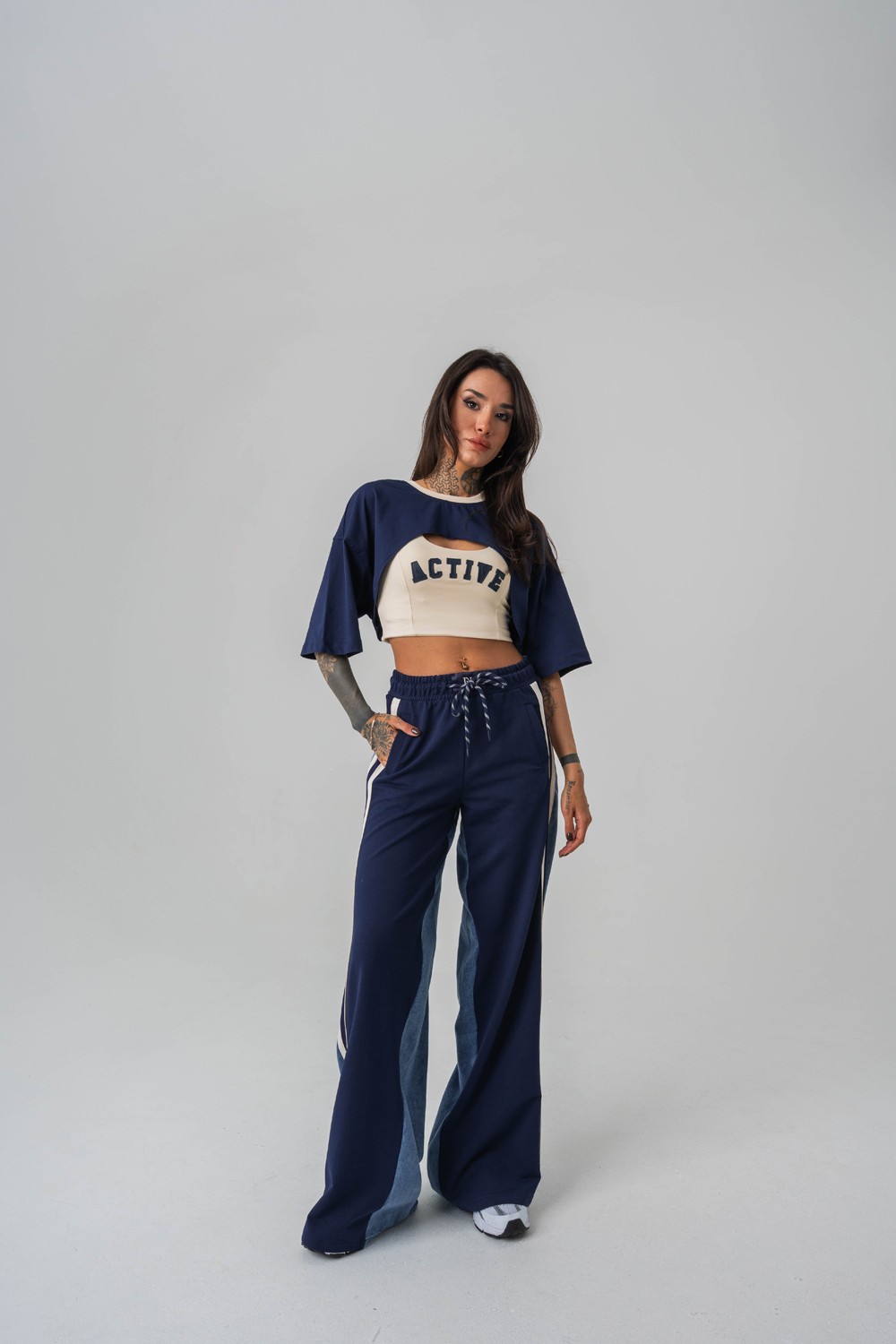 Active Crop + Kadın T-shirt 2'li Set