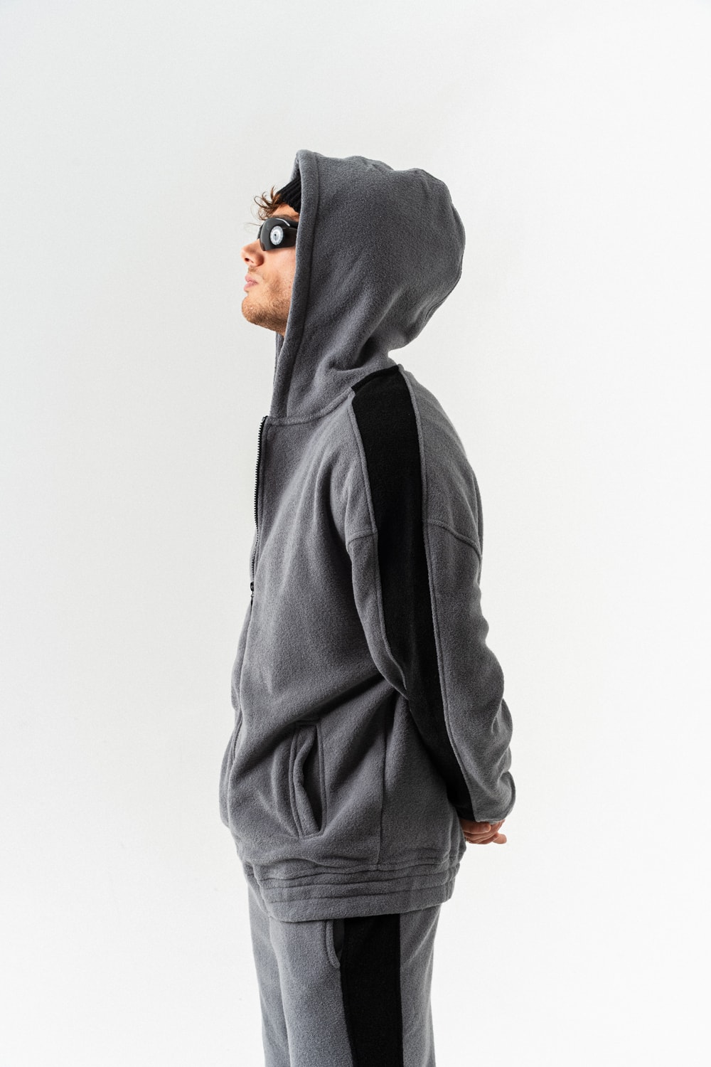 Nova Havlu Kumaş Fermuarlı Sweatshirt Hoodie