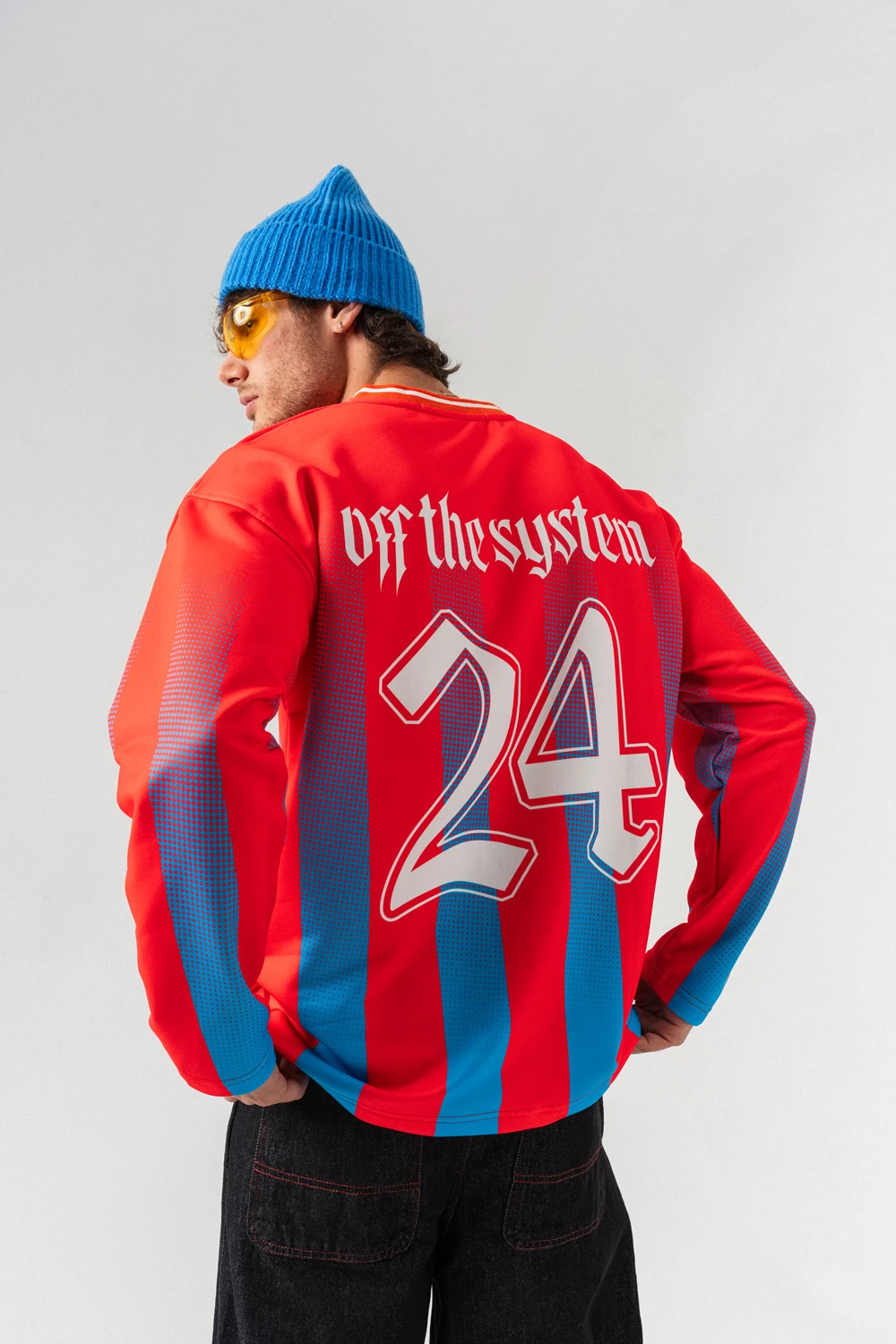 Offsystem V Yaka Uzun Kol Forma Sweatshirt - Kırmızı