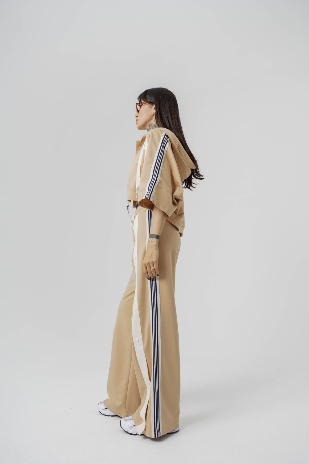 Urban Stripe Şerit ve Trok Detaylı Baggy Kadın Eşofman Alt