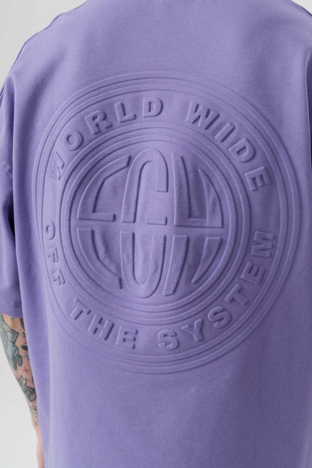 World Kabartma Baskı Oversize T-shirt