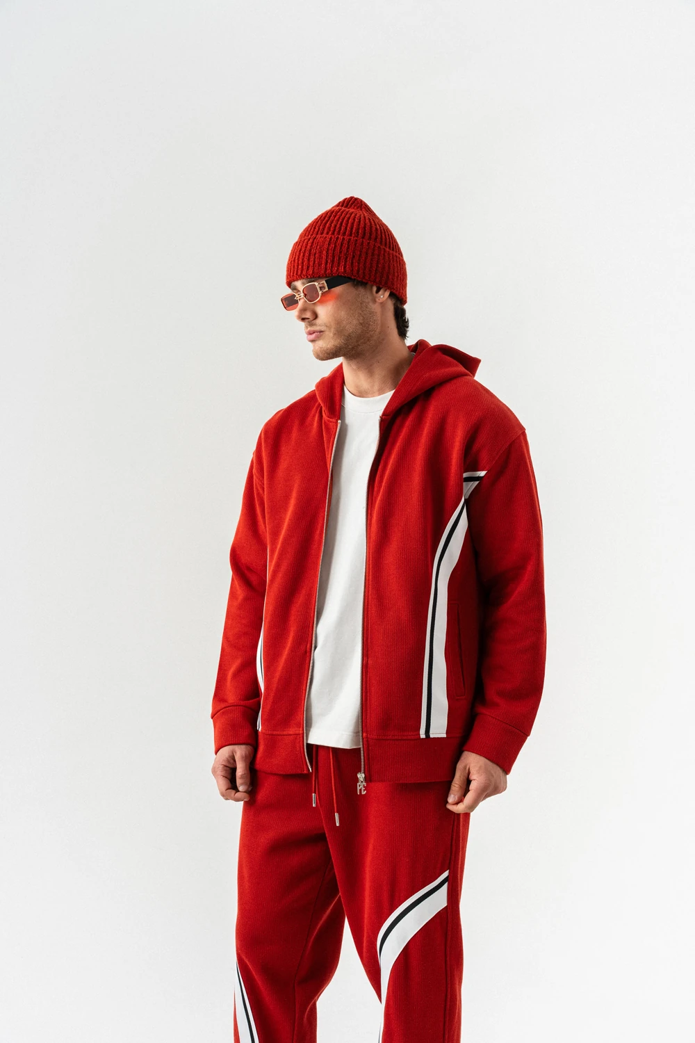 Frameline Fermuarlı Sweatshirt Hoodie ve Baggy Eşofman Takımı