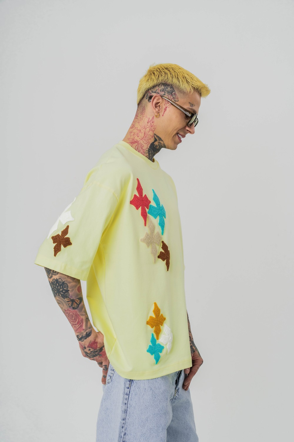Macrame Nakış Detaylı Oversize T-shirt
