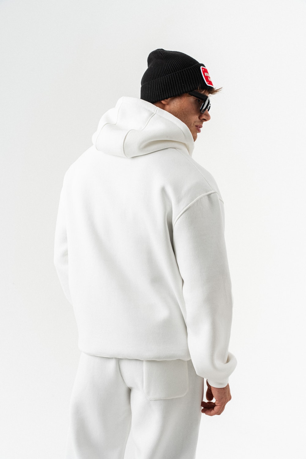 Fynor Fermuarlı Sweatshirt Hoodie ve Jogger Eşofman Takımı - Ekru
