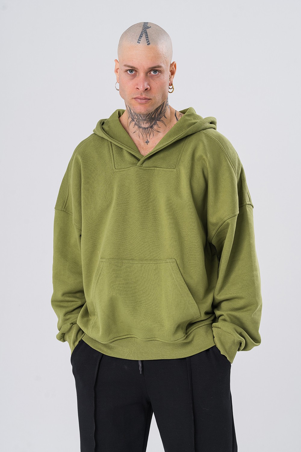 Bieber Pat Yaka Kapüşonlu Sweatshirt