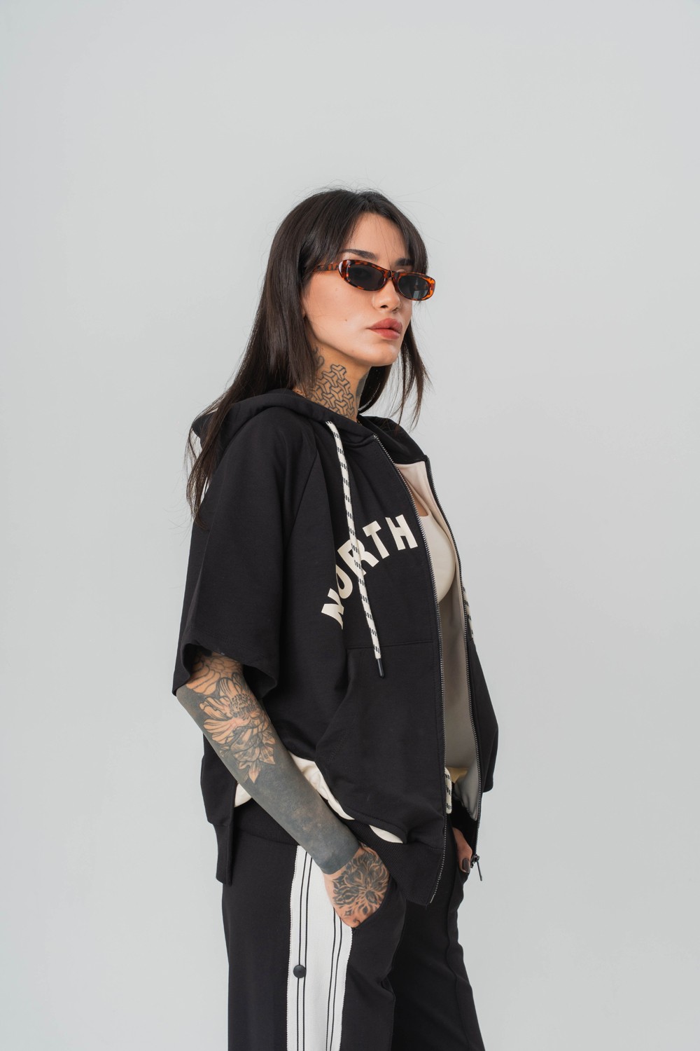 North Point Crop + Kapüşonlu Kadın T-shirt 2' li Set