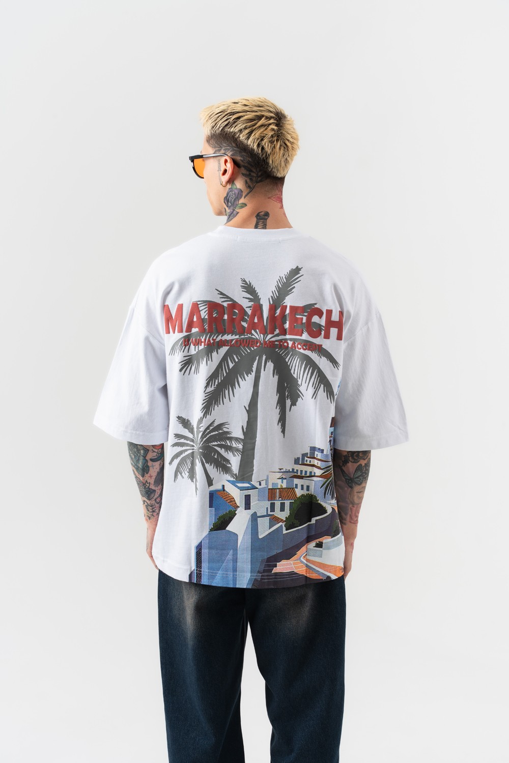 Marrakech Sırt Baskılı Oversize T-shirt