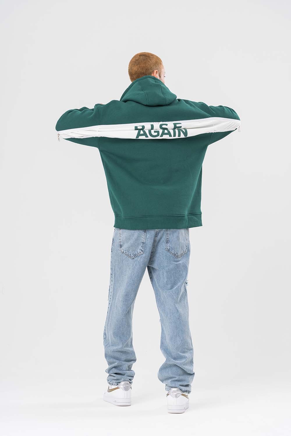 Rise Again Sırt Gizli Fermuar Detay Kapüşonlu Sweatshirt
