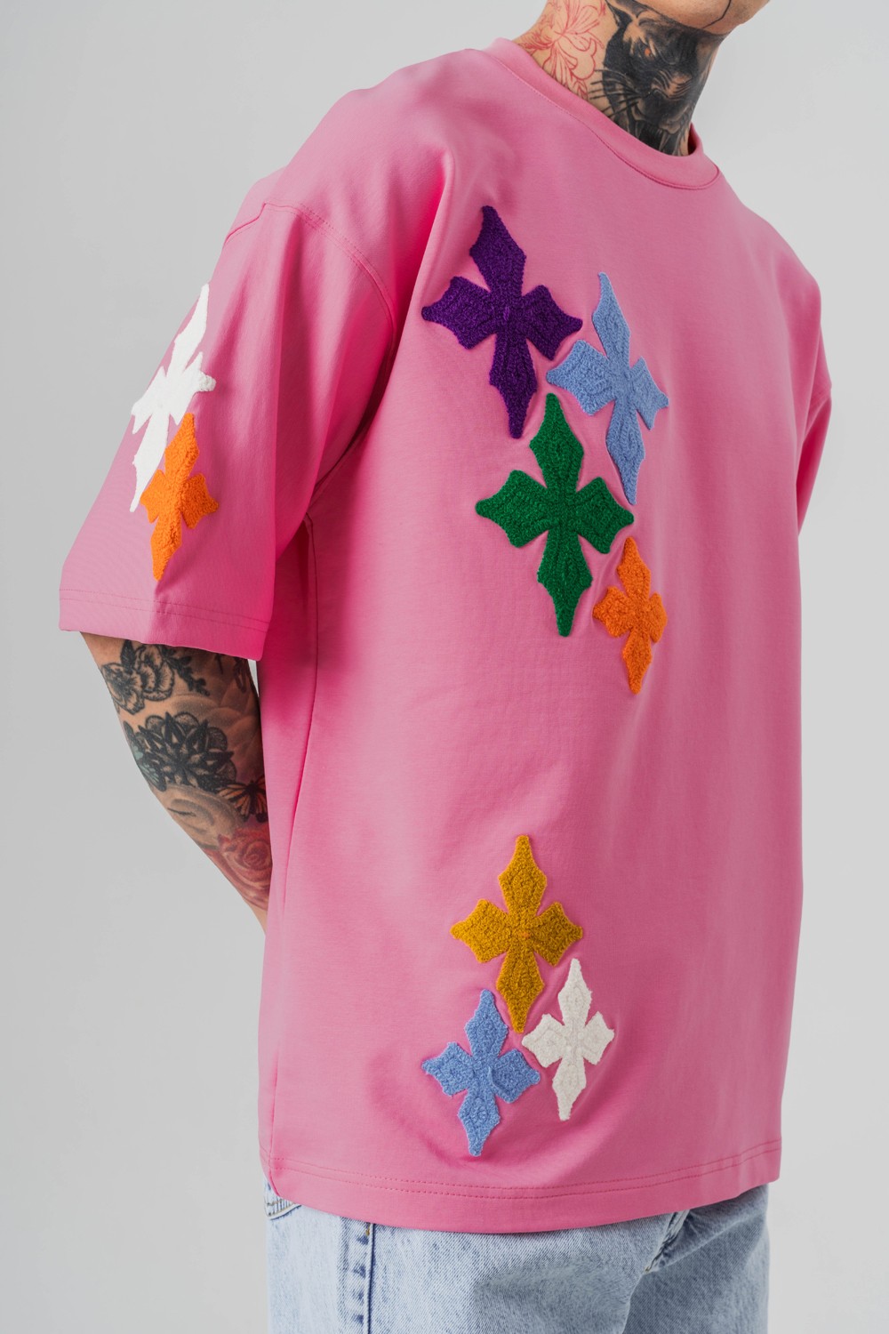 Macrame Nakış Detaylı Oversize T-shirt