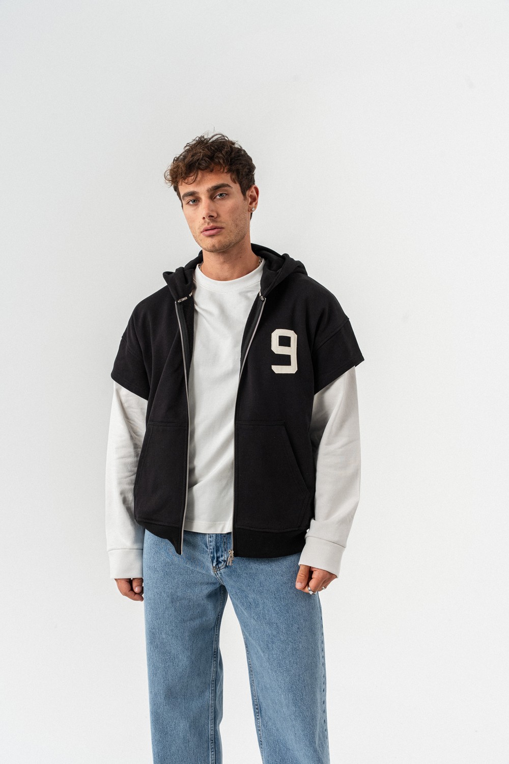 Patriot 9 Premium Deri Detay Fermuarlı Sweatshirt Hoodie