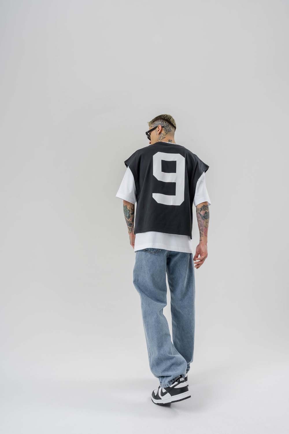9Riot Premium Oversize Crop ve T-shirt Bir Arada 2'li Set