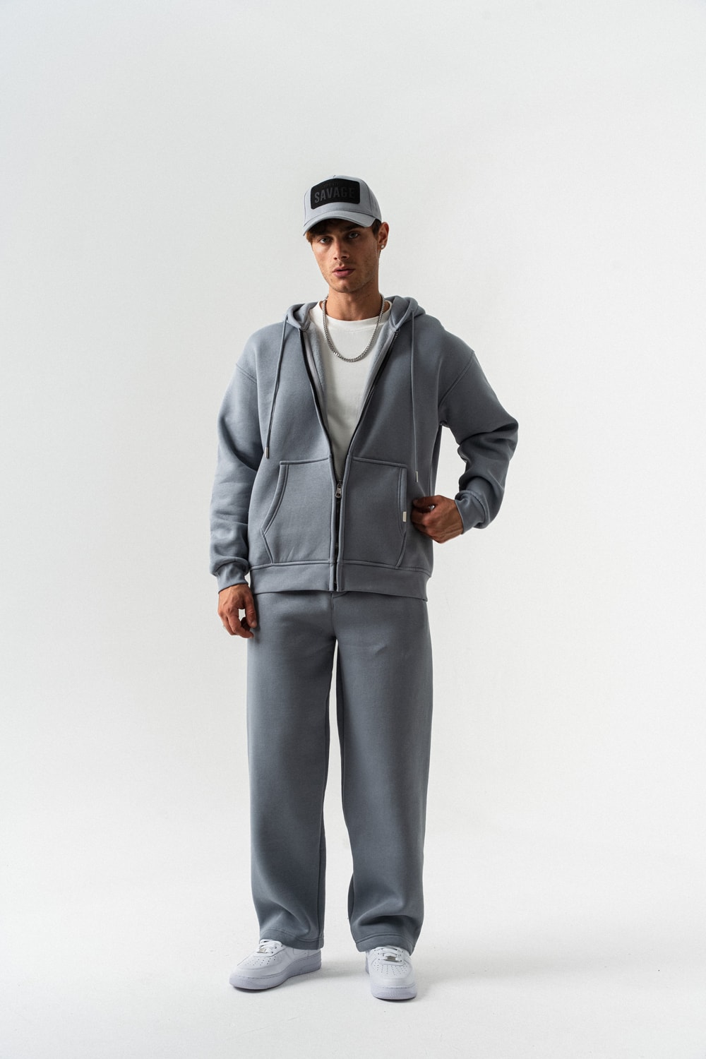 Brickstorm Fermuarlı Hoodie ve Baggy Eşofman Takımı - Antrasit