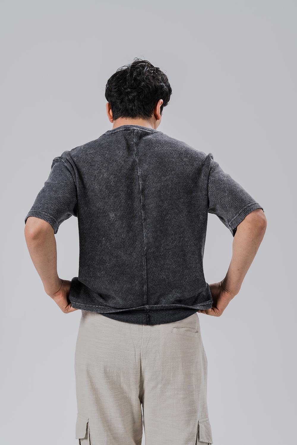 Alphonso  Yıkamalı Triko T-shirt