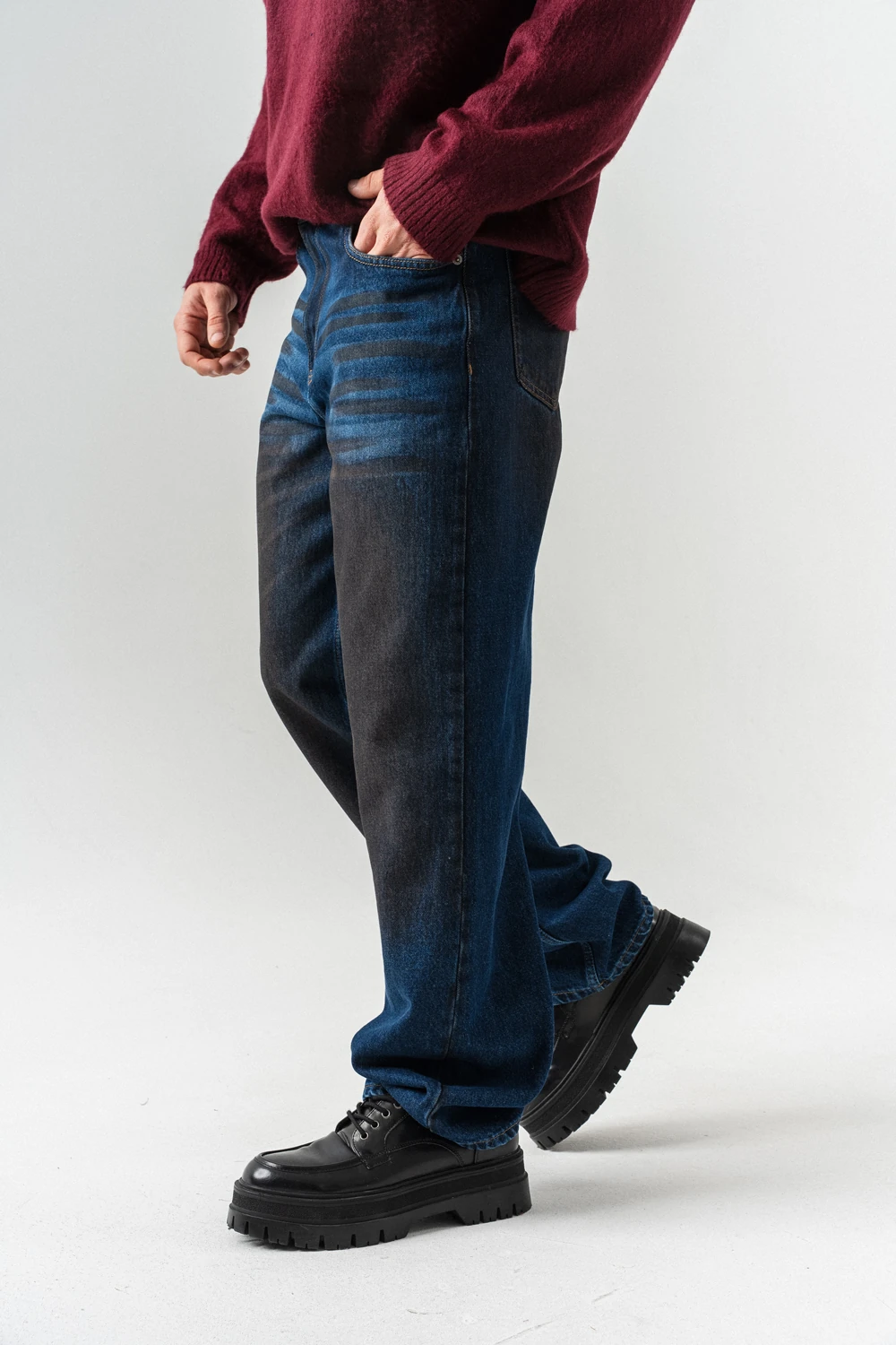 Ironfade Eskitme Detaylı Jean Baggy Pantolon