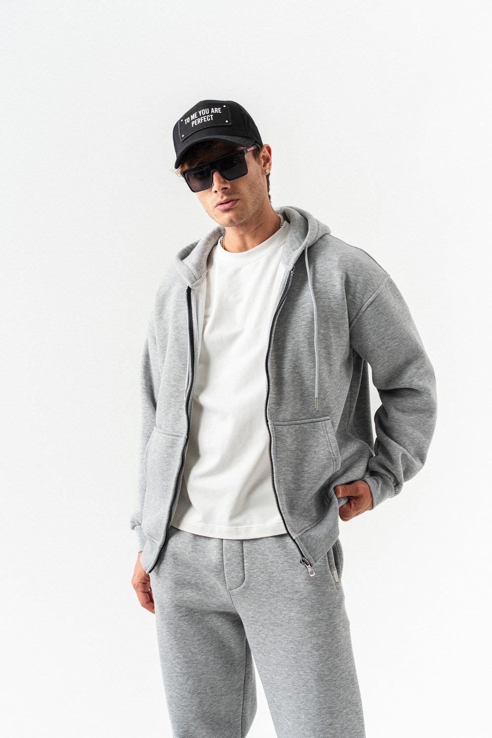 Brickstorm Fermuarlı Hoodie ve Jogger Eşofman Takımı - Grimelanj