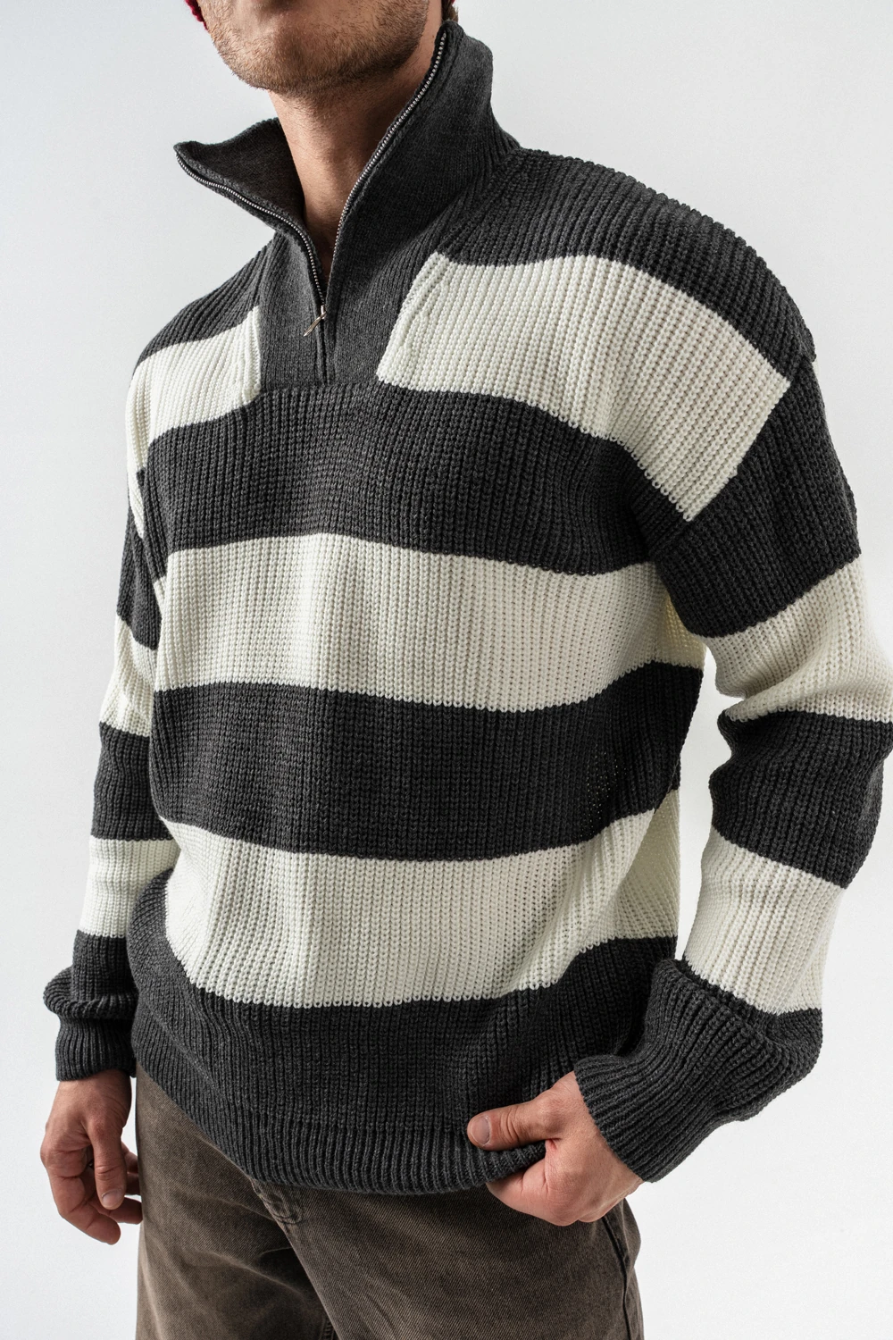 Haven Yarım Fermuarlı Polo Yaka Kazak