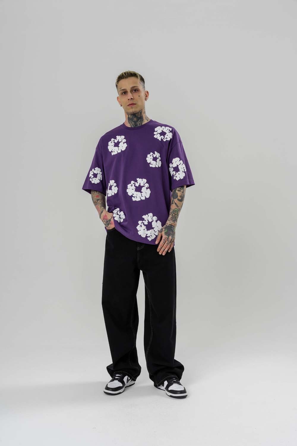 Tears Kabartma Baskı Oversize T-shirt