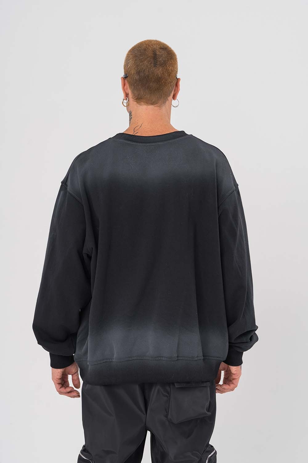 Foggy Yıkamalı Bisiklet Yaka Sweatshirt