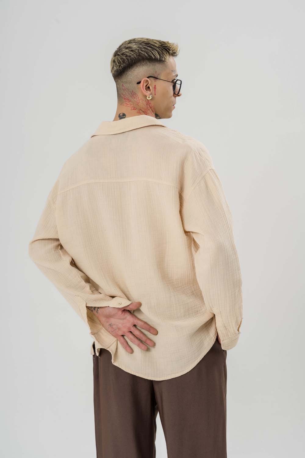 Raffaele Oversize Müslin Keten Gömlek