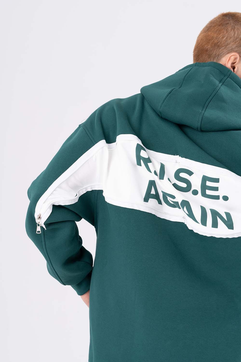 Rise Again Sırt Gizli Fermuar Detay Kapüşonlu Sweatshirt