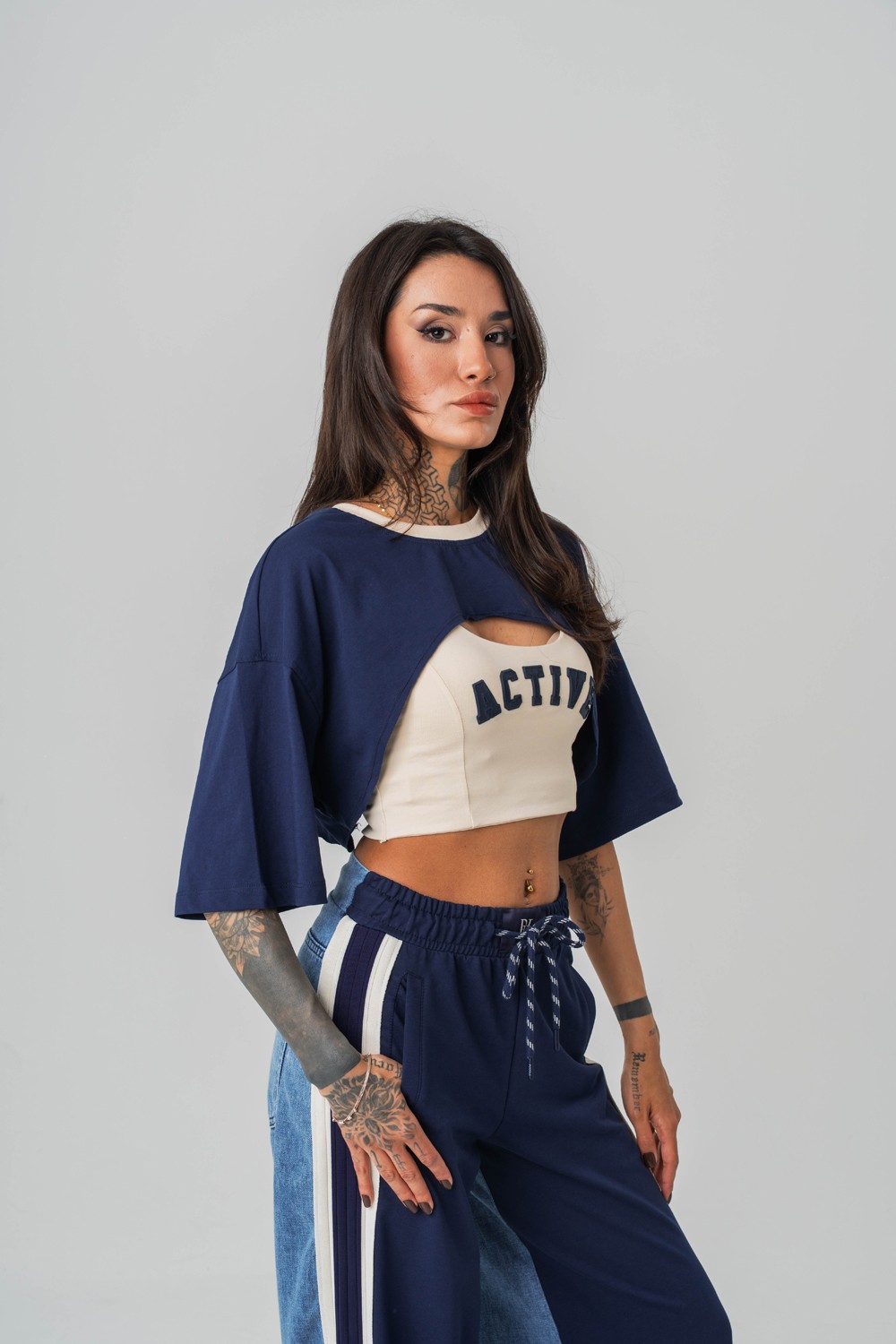Active Crop + Kadın T-shirt 2'li Set