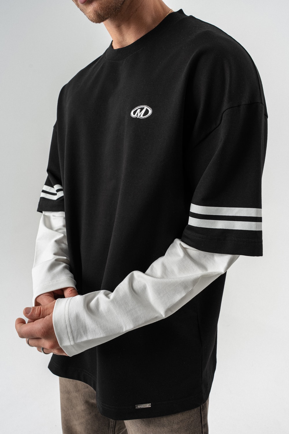 Soical Mode Bisiklet Yaka Birleşik Sweatshirt