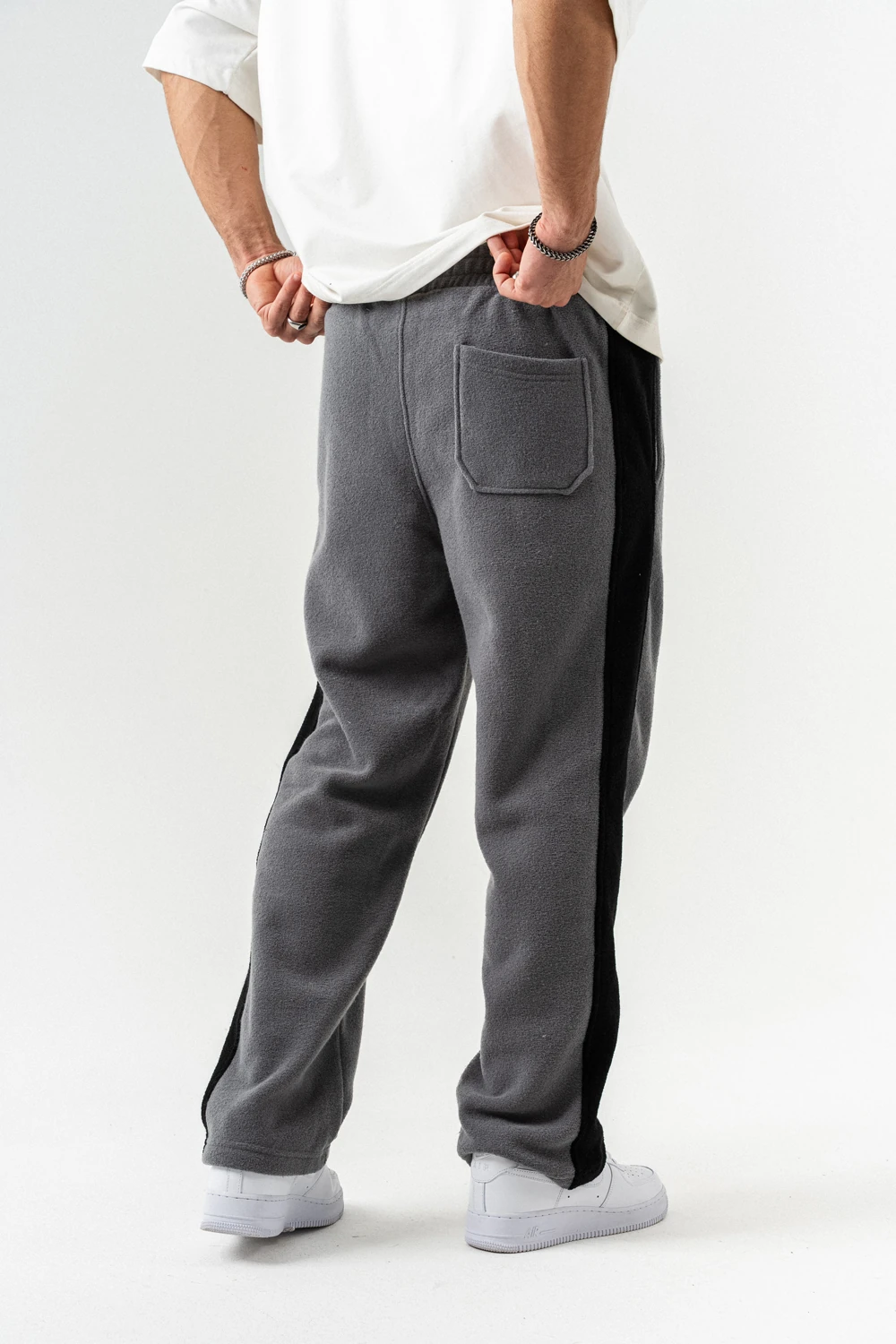 Nova Havlu Kumaş Fermuarlı Sweatshirt Hoodie Eşofman Takımı - Antrasit