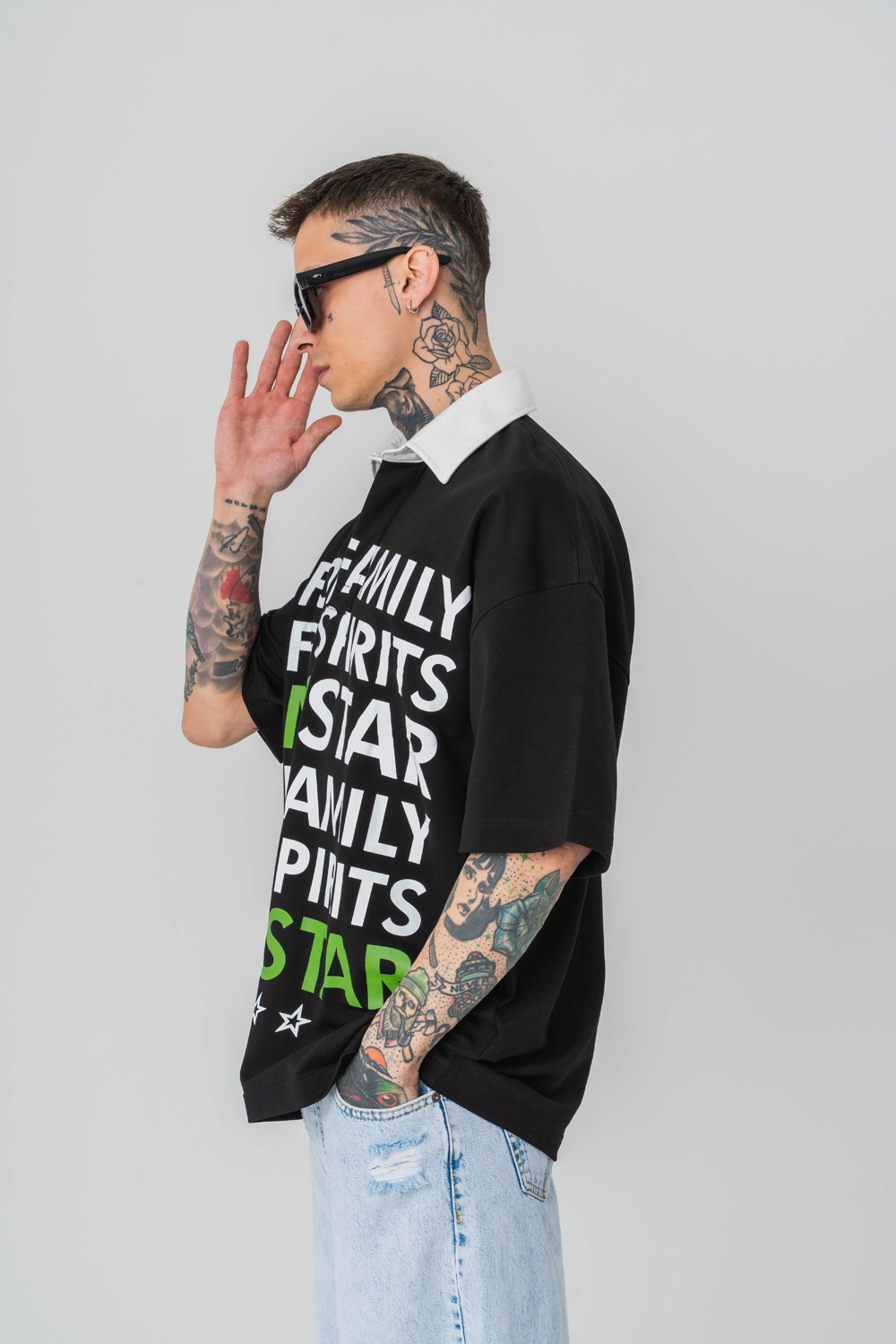Family Polo Yaka Oversize T-shirt