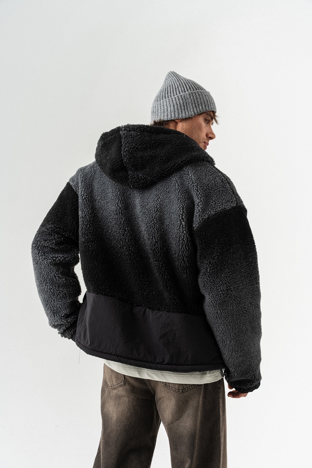 Grayscale Fermuarlı Polar Mont