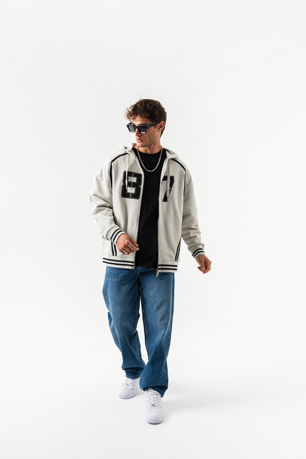 87 Fermuarlı Sweatshirt Hoodie