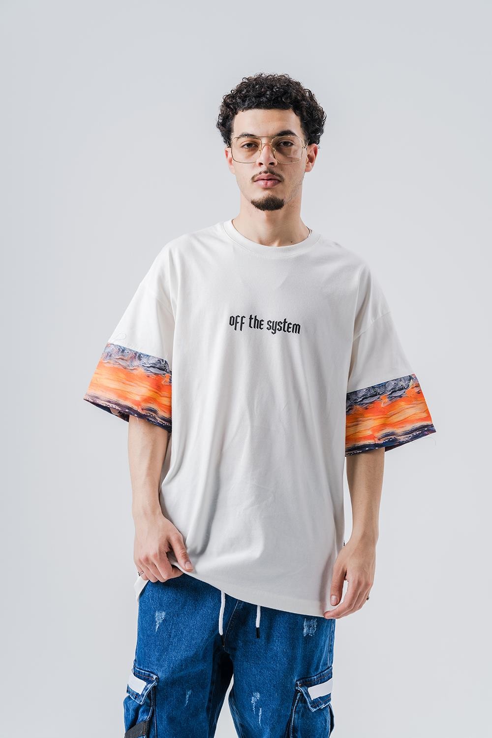 Kaws  Kol Detaylı Bisiklet Yaka Oversize T-shirt