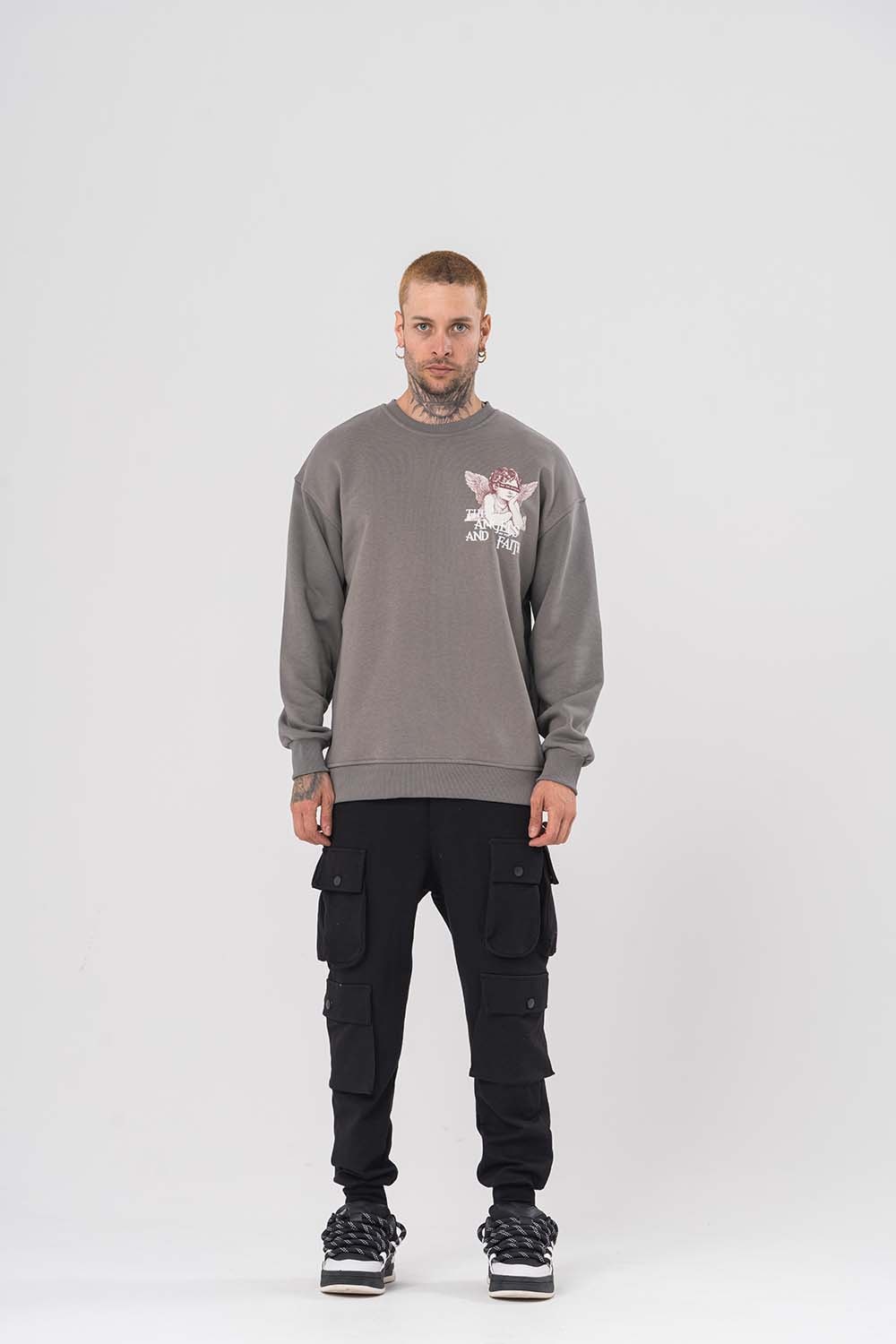 Angels Bisiklet Yaka Sweatshirt
