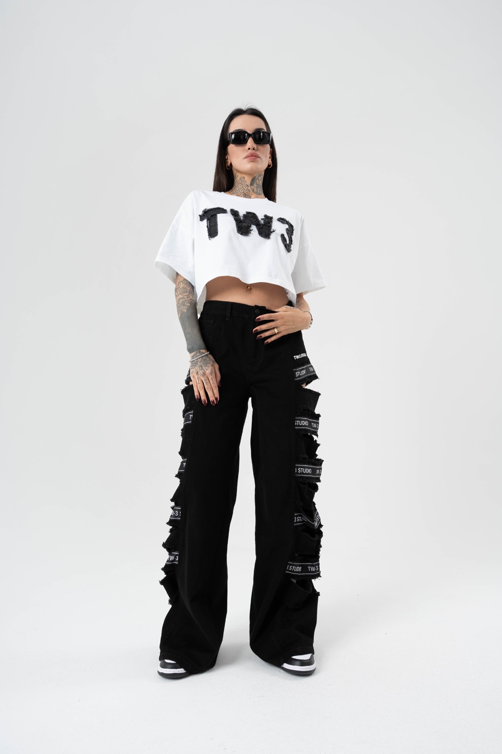 Wild Hype Kesik Detaylı Jean Baggy Kadın Pantolon