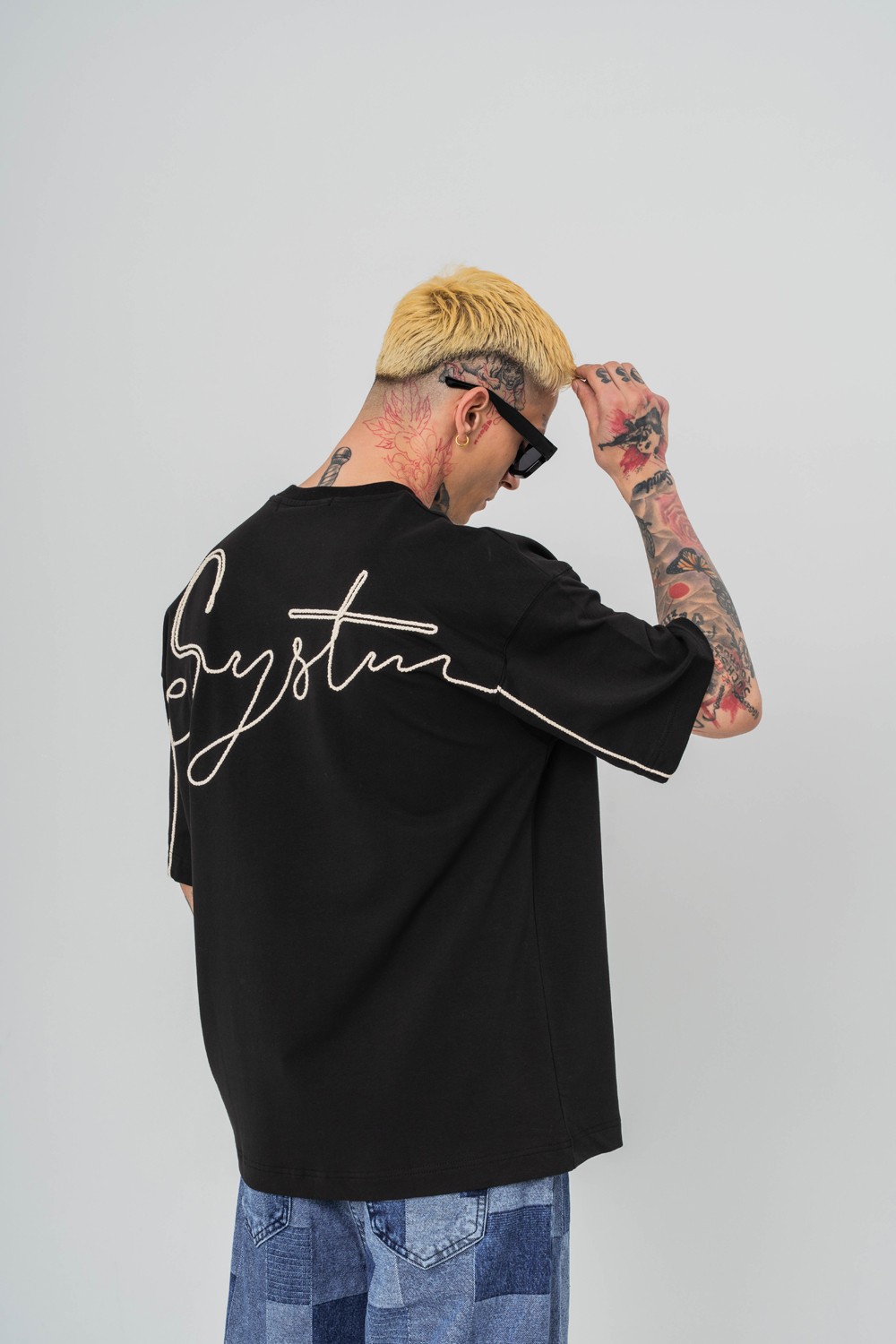System Nakış Detaylı Oversize T-shirt