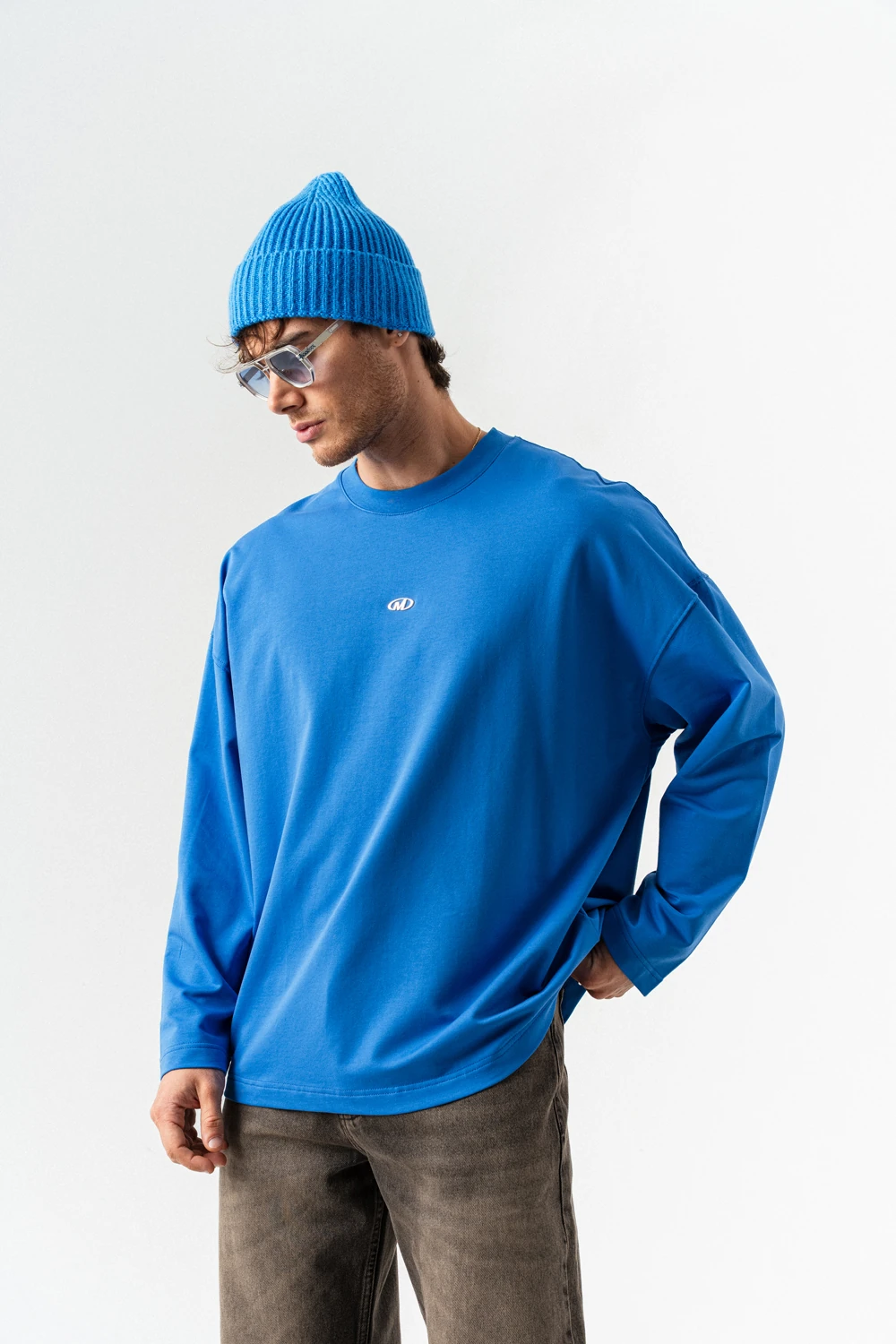 Airvoid Basic Bisiklet Yaka Sweatshirt - Mavi